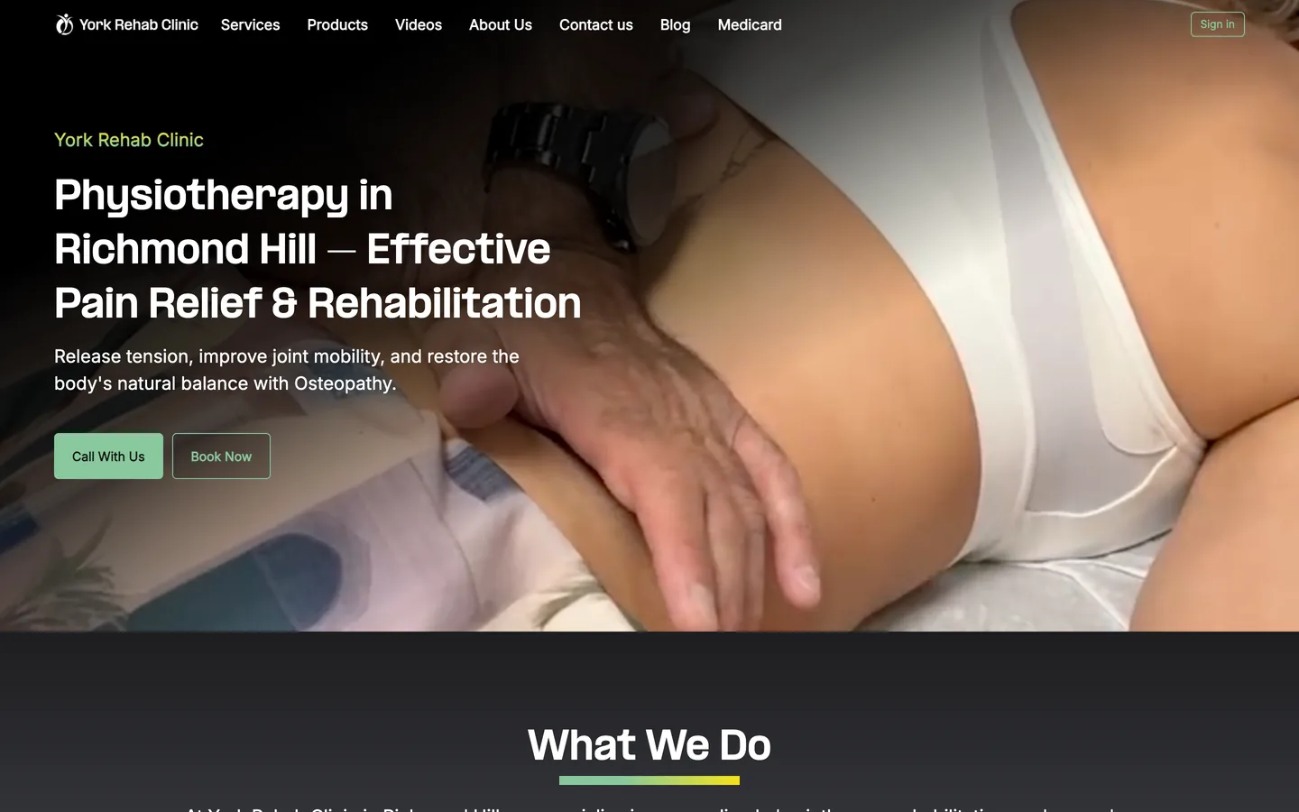 نمونه کار کلینیک توانبخشی و فیزیوتراپی York Rehab Clinic — طراحی شده توسط نیسو وب
